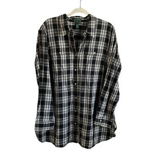 Lauren Ralph Lauren Women’s Plus Size Plaid Button Down Shirt - Size 2X